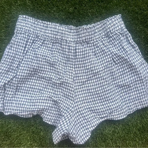 Reformation Réformation Mila Linen Shorts Women’s Medium Blue and White - Picture 7 of 7